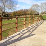 3 rail post and rail on creosote for yard